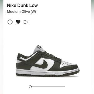Nike Dunk Low Medium Olive Women’s size 9